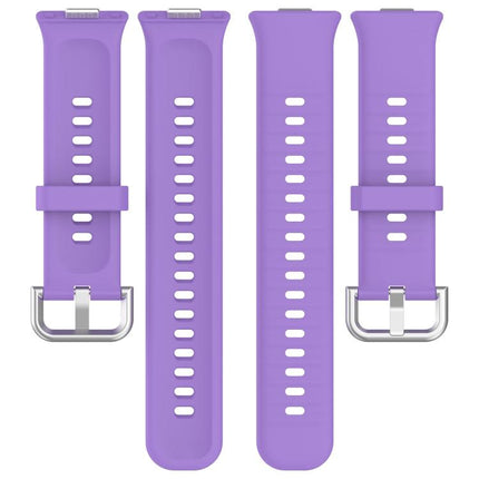 Silver Buckle Silicone Sports Watch Band, For Huawei Watch Fit4 / Fit4 Pro / Fit3