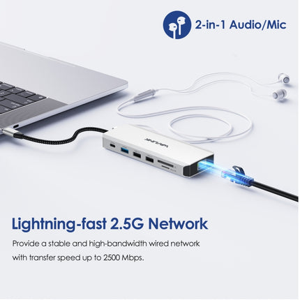 WAVLINK UMD306 12 in 1 Dual 8K Triple Monitor Multiport Adapter, UMD306