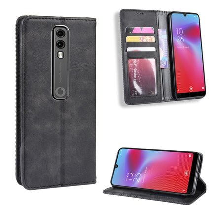 Magnetic Buckle Retro Crazy Horse Texture Horizontal Flip Leather Case for Vodafone Smart V10 (VFD730) , with Holder & Card Slots & Photo Frame