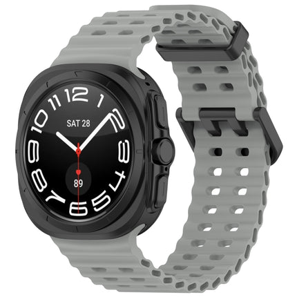 For Samsung Galaxy Watch Ultra 47mm Ocean Hole Dual Buckle Silicone Watch Band, Rock Blue, Pink, Starlight, Dark Blue, Sky Blue, Dark Green, Wine Red, Gray Green, Black, Dark Gray, Orange, White