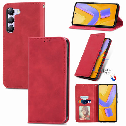Retro Skin Feel Magnetic Flip Leather Phone Case, For vivo V40 SE, For vivo Y100 5G IND