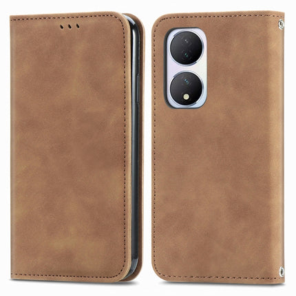 Retro Skin Feel Magnetic Flip Leather Phone Case, For vivo V40 SE, For vivo Y100 5G IND