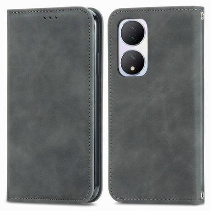 Retro Skin Feel Magnetic Flip Leather Phone Case, For vivo V40 SE, For vivo Y100 5G IND