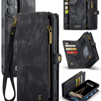 CaseMe 008 Detachable Multifunctional Leather Phone Case, For iPhone 16e, For iPhone 16 Pro Max, For iPhone 16 Pro, For iPhone 16 Plus