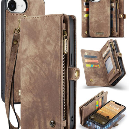 CaseMe 008 Detachable Multifunctional Leather Phone Case, For iPhone 16e, For iPhone 16 Pro Max, For iPhone 16 Pro, For iPhone 16 Plus