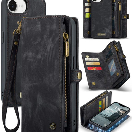 CaseMe 008 Detachable Multifunctional Leather Phone Case, For iPhone 16e, For iPhone 16 Pro Max, For iPhone 16 Pro, For iPhone 16 Plus