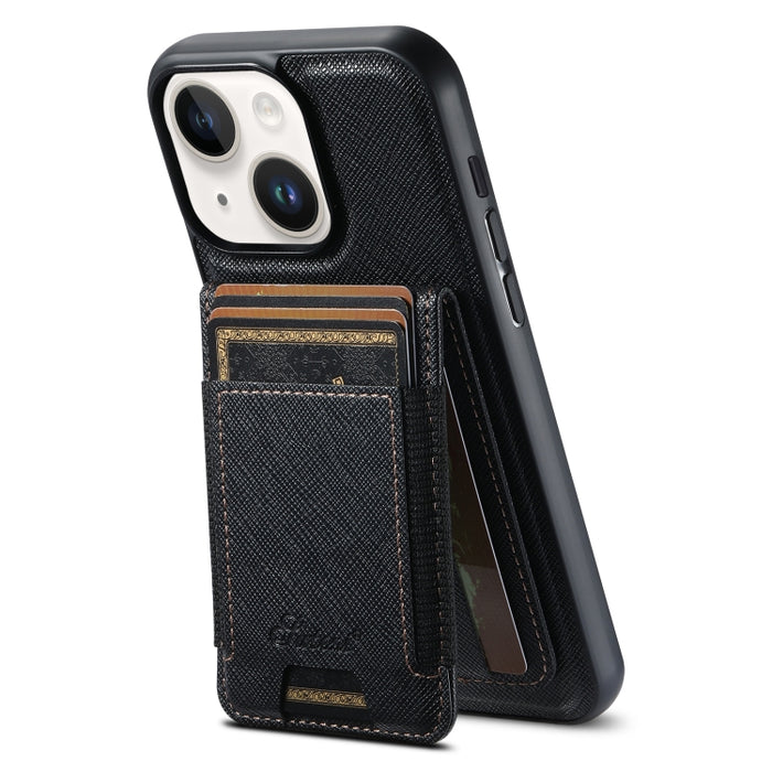 Suteni H17 Cross Grain Leather MagSafe Detachable Wallet Phone Case, For iPhone 14, For iPhone 14 Pro, For iPhone 14 Pro Max, For iPhone 13 Pro Max, For iPhone 13 Pro, For iPhone 13, For iPhone 12, For iPhone 12 Pro Max