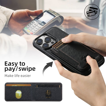 Suteni H17 Cross Grain Leather MagSafe Detachable Wallet Phone Case, For iPhone 12 Pro