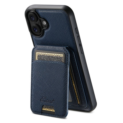 Suteni H18 Cross Grain MagSafe Wallet Leather Phone Case, For iPhone 16 Pro, For iPhone 16 Plus, For iPhone 16, For iPhone 15 Pro Max, For iPhone 15 Pro, For iPhone 15 Plus, For iPhone 15, For iPhone 14 Plus