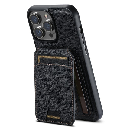 Suteni H18 Cross Grain MagSafe Wallet Leather Phone Case, For iPhone 14, For iPhone 14 Pro, For iPhone 14 Pro Max, For iPhone 13 Pro Max, For iPhone 13 Pro, For iPhone 13, For iPhone 12, For iPhone 12 Pro Max