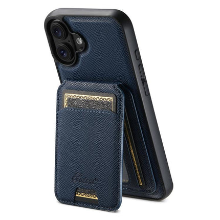 Suteni H18 Cross Grain MagSafe Wallet Leather Phone Case, For iPhone 18, For iPhone 18 Pro, For iPhone 18 Pro Max, For iPhone 17 Pro Max, For iPhone 17 Pro, For iPhone 17, For iPhone Air, For iPhone 16 Pro Max