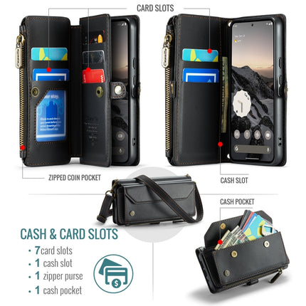 CaseMe C36 Card Slots Zipper Wallet RFID Anti-theft Leather Phone Case, For Google  Pixel 10 / 10 Pro / 9, For Google Pixel 9a
