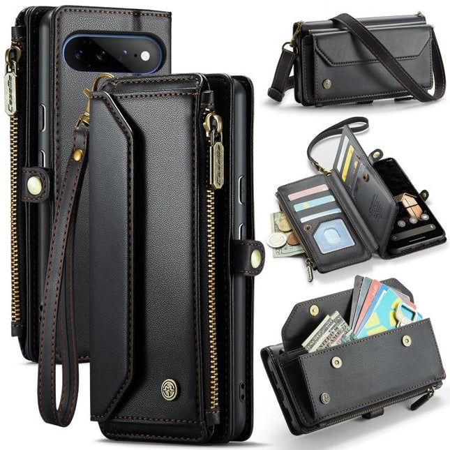 CaseMe C36 Card Slots Zipper Wallet RFID Anti-theft Leather Phone Case, For Google Pixel 11 Pro XL, For Google Pixel 11 / 11 Pro, For Google Pixel  10a, For Google Pixel 9 Pro XL / 10 Pro XL