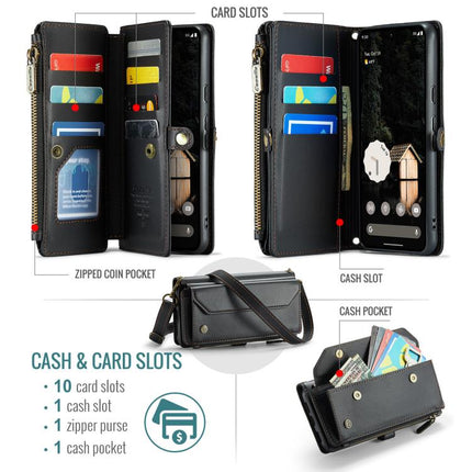 CaseMe C36 Card Slots Zipper Wallet RFID Anti-theft Leather Phone Case, For Google Pixel 11 Pro XL, For Google Pixel 11 / 11 Pro, For Google Pixel  10a, For Google Pixel 9 Pro XL / 10 Pro XL