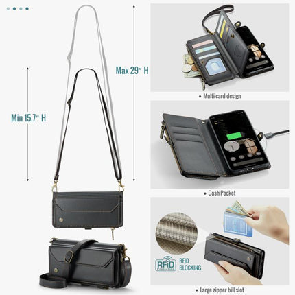 CaseMe C36 Card Slots Zipper Wallet RFID Anti-theft Leather Phone Case, For Google Pixel 11 Pro XL, For Google Pixel 11 / 11 Pro, For Google Pixel  10a, For Google Pixel 9 Pro XL / 10 Pro XL