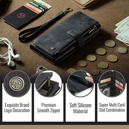 CaseMe C30 Card Slots Zipper Wallet Leather Phone Case, For Google Pixel 11 / 11 Pro, For Google Pixel 10a, For Google Pixel 9 Pro XL / 10 Pro XL, For Google Pixel 10 / 10 Pro / 9, For Google Pixel 9a, For Google Pixel 11 Pro XL