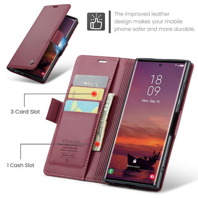 CaseMe 023 Butterfly Buckle Litchi Texture RFID Anti-theft Leather Phone Case, For Galaxy S25 Ultra 5G, For Galaxy S24 FE 5G