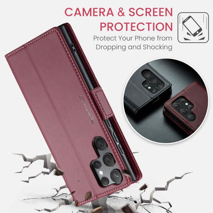 CaseMe 023 Butterfly Buckle Litchi Texture RFID Anti-theft Leather Phone Case, For Galaxy S25 Ultra 5G, For Galaxy S24 FE 5G