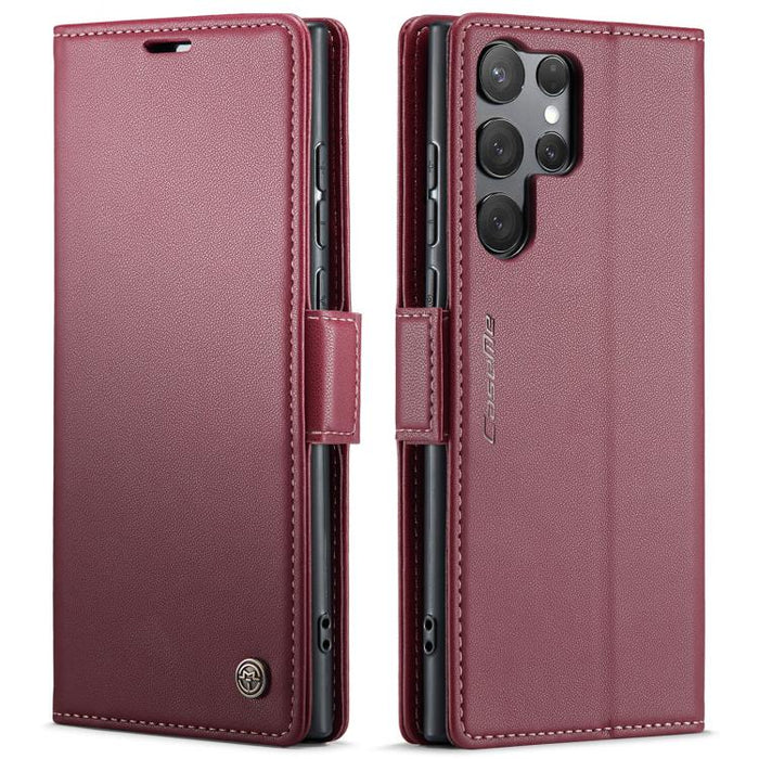 CaseMe 023 Butterfly Buckle Litchi Texture RFID Anti-theft Leather Phone Case, For Galaxy S25 Ultra 5G, For Galaxy S24 FE 5G