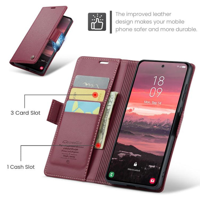 CaseMe 023 Butterfly Buckle Litchi Texture RFID Anti-theft Leather Phone Case, For Galaxy S25 Edge 5G, For Galaxy A56 5G, For Galaxy A26 5G, For Galaxy A36 5G