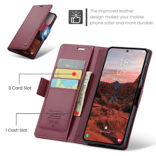 CaseMe 023 Butterfly Buckle Litchi Texture RFID Anti-theft Leather Phone Case, For Galaxy A37 5G, For Galaxy A27 5G, For Galaxy S25 FE 5G, For Galaxy Z Fold7