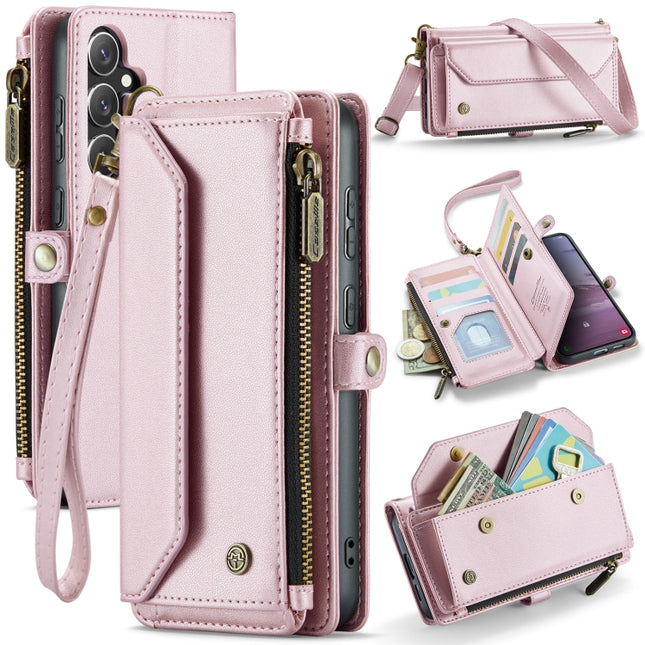 CaseMe C36 Card Slots Zipper Wallet RFID Anti-theft Leather Phone Case, For Galaxy S24 FE 5G