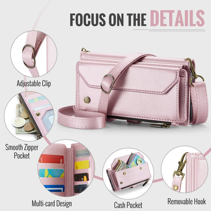 CaseMe C36 Card Slots Zipper Wallet RFID Anti-theft Leather Phone Case, For Galaxy S24 FE 5G