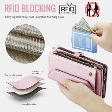 CaseMe C36 Card Slots Zipper Wallet RFID Anti-theft Leather Phone Case, For Galaxy S24 FE 5G