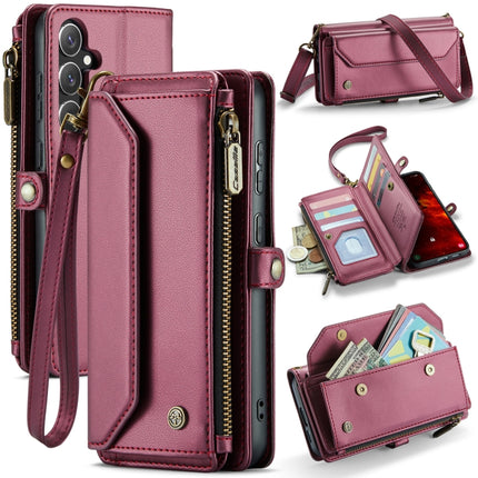 CaseMe C36 Card Slots Zipper Wallet RFID Anti-theft Leather Phone Case, For Galaxy S24 FE 5G