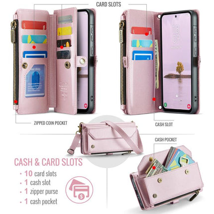 CaseMe C36 Card Slots Zipper Wallet RFID Anti-theft Leather Phone Case, For Galaxy A56 5G, For Galaxy A36, For Galaxy S24 FE 5G