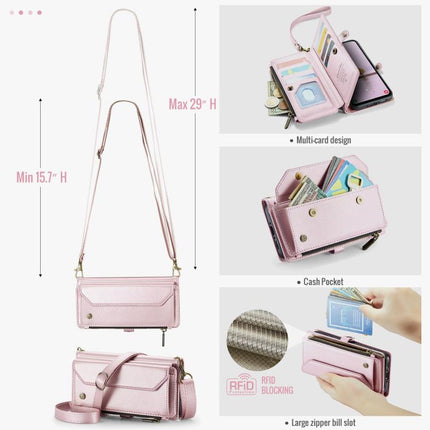 CaseMe C36 Card Slots Zipper Wallet RFID Anti-theft Leather Phone Case, For Galaxy A56 5G, For Galaxy A36, For Galaxy S24 FE 5G