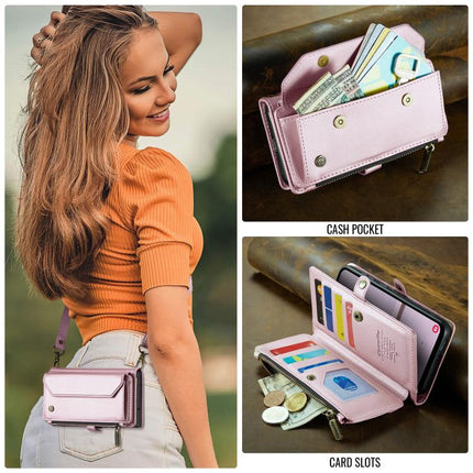 CaseMe C36 Card Slots Zipper Wallet RFID Anti-theft Leather Phone Case, For Galaxy A56 5G, For Galaxy A36, For Galaxy S24 FE 5G