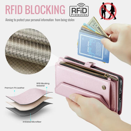 CaseMe C36 Card Slots Zipper Wallet RFID Anti-theft Leather Phone Case, For Galaxy A56 5G, For Galaxy A36, For Galaxy S24 FE 5G