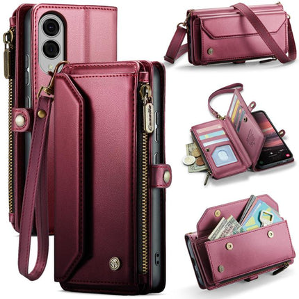 CaseMe C36 Card Slots Zipper Wallet RFID Anti-theft Leather Phone Case, For Galaxy Z Fold7, For Galaxy S25 Edge 5G, For Galaxy A56 5G, For Galaxy A36