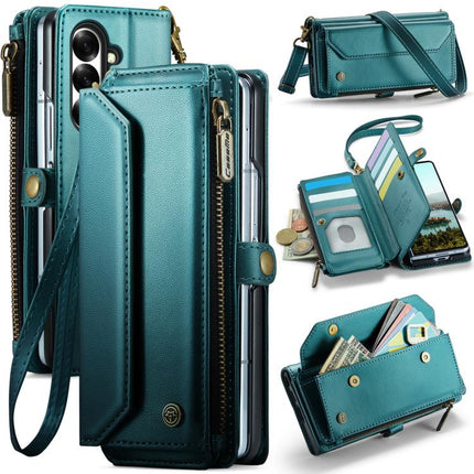 CaseMe C36 Card Slots Zipper Wallet RFID Anti-theft Leather Phone Case, For Galaxy Z Fold7, For Galaxy S25 Edge 5G, For Galaxy A56 5G, For Galaxy A36