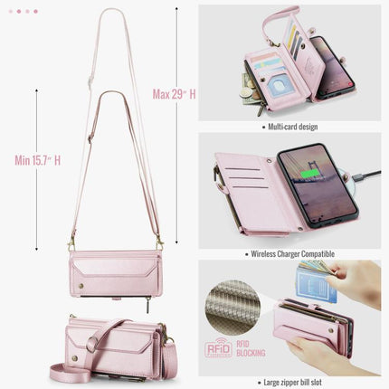 CaseMe C36 Card Slots Zipper Wallet RFID Anti-theft Leather Phone Case, For Galaxy S26 Ultra 5G, For Galaxy S26 5G, For Galaxy A57 5G, For Galaxy A37 5G