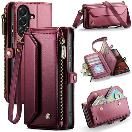 CaseMe C36 Card Slots Zipper Wallet RFID Anti-theft Leather Phone Case, For Galaxy A57 5G, For Galaxy A37 5G, For Galaxy S25 FE 5G, For Galaxy A17 4G