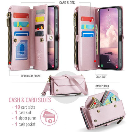 CaseMe C36 Card Slots Zipper Wallet RFID Anti-theft Leather Phone Case, For Galaxy A57 5G, For Galaxy A37 5G, For Galaxy S25 FE 5G, For Galaxy A17 4G