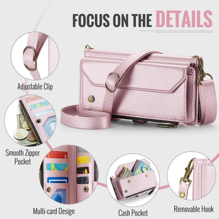 CaseMe C36 Card Slots Zipper Wallet RFID Anti-theft Leather Phone Case, For Galaxy A57 5G, For Galaxy A37 5G, For Galaxy S25 FE 5G, For Galaxy A17 4G