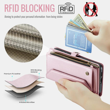 CaseMe C36 Card Slots Zipper Wallet RFID Anti-theft Leather Phone Case, For Galaxy A57 5G, For Galaxy A37 5G, For Galaxy S25 FE 5G, For Galaxy A17 4G