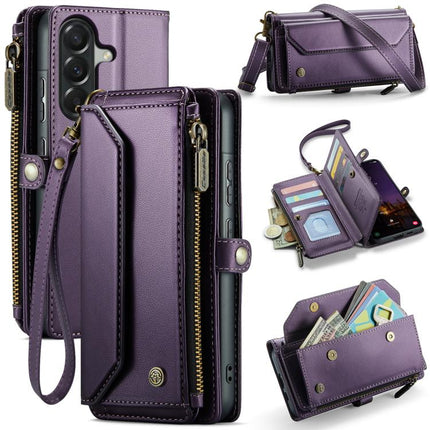 CaseMe C36 Card Slots Zipper Wallet RFID Anti-theft Leather Phone Case, For Galaxy A57 5G, For Galaxy A37 5G, For Galaxy S25 FE 5G, For Galaxy A17 4G