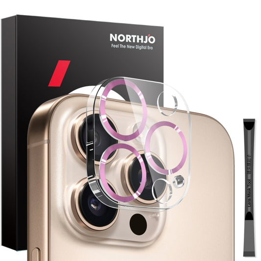 NORTHJO Camera Lens Protector CD Veins 3D Tempered Glass Film, For iPhone 16 Pro / 16 Pro Max, For iPhone 16 / 16 Plus
