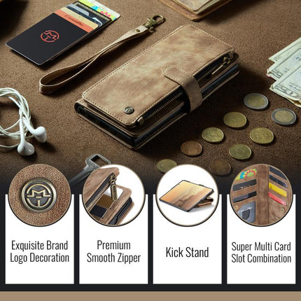 CaseMe C30 Card Slots Zipper Wallet Leather Phone Case, For Galaxy Z Fold8 Ultra 5G, For Galaxy S26+ 5G, For Galaxy S26 Ultra 5G, For Galaxy S26 5G, For Galaxy A57 5G, For Galaxy A37 5G