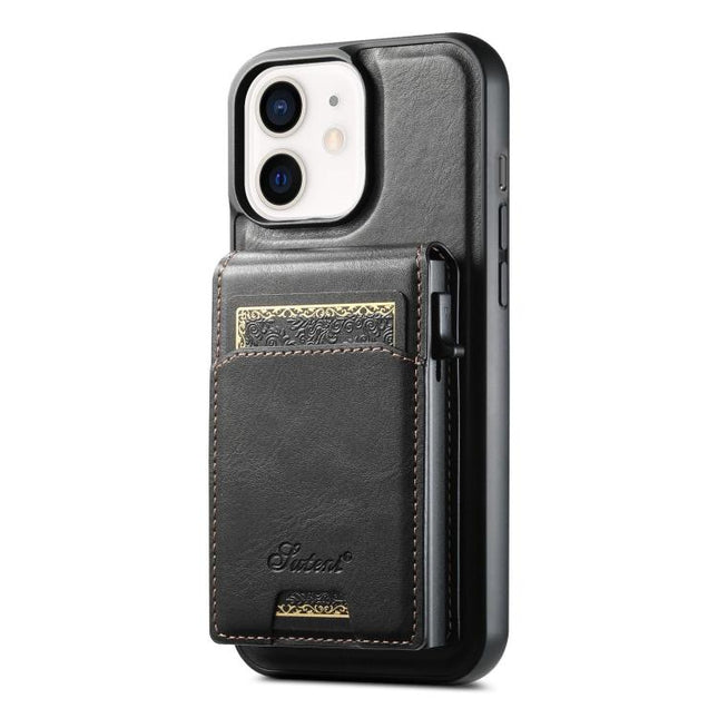 Suteni H19 Oil Wax 2-in-1 MagSafe Removable Card Box Back Phone Case, For iPhone 15 Pro, For iPhone 15 Plus, For iPhone 15, For iPhone 14 Plus, For iPhone 14, For iPhone 14 Pro, For iPhone 14 Pro Max, For iPhone 13 Pro Max, For iPhone 13 Pro           ...