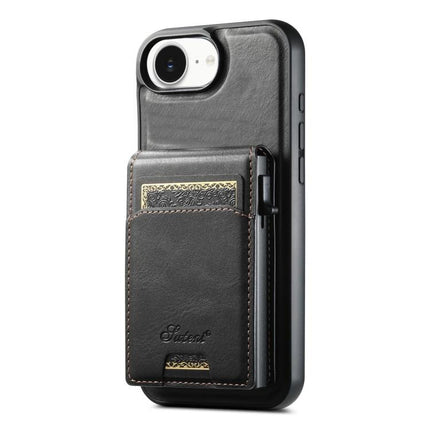 Suteni H19 Oil Wax 2-in-1 MagSafe Removable Card Box Back Phone Case, For iPhone 12 Pro, For iPhone 17e / 16e