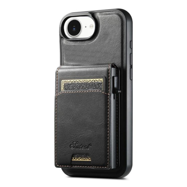 Suteni H19 Oil Wax 2-in-1 MagSafe Removable Card Box Back Phone Case, For iPhone 12 Pro, For iPhone 17e / 16e