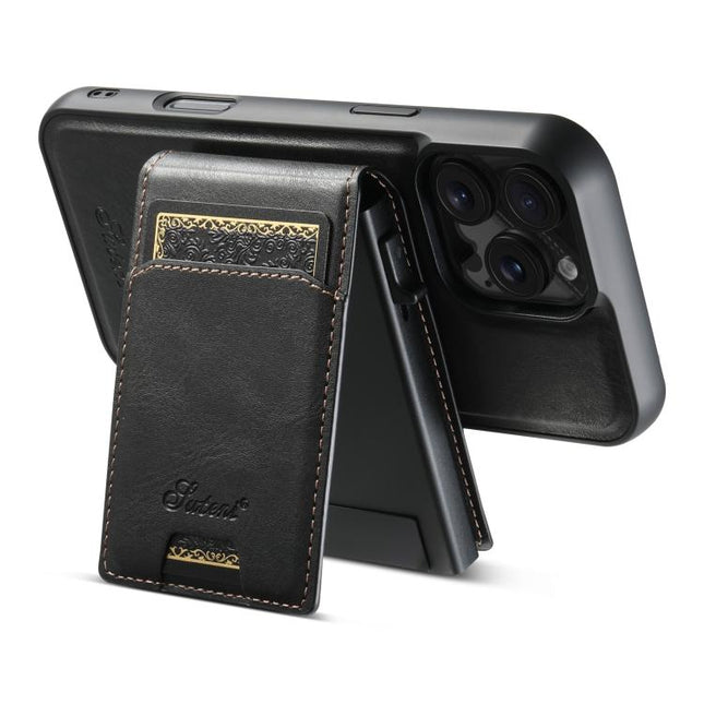Suteni H19 Oil Wax 2-in-1 MagSafe Removable Card Box Back Phone Case, For iPhone 18, For iPhone 18 Pro, For iPhone 18 Pro Max, For iPhone 17 Pro Max, For iPhone 17 Pro, For iPhone 17, For iPhone Air, For iPhone 16 Pro Max, For iPhone 16 Pro            ...