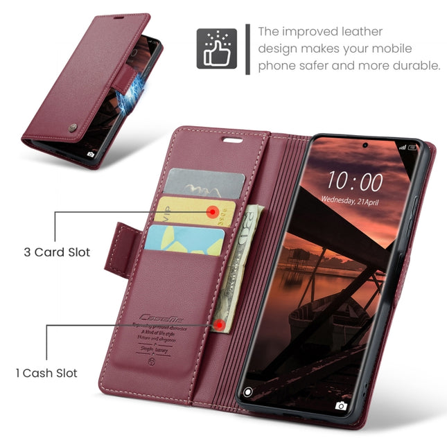 CaseMe 023 Butterfly Buckle Litchi Texture RFID Anti-theft Leather Phone Case, For Redmi Note 14 Pro 5G