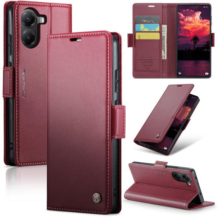 CaseMe 023 Butterfly Buckle Litchi Texture RFID Anti-theft Leather Phone Case, For Redmi Note 14 4G 164.84mm, For Xiaomi Poco X7 Pro, For Redmi Note 14 Pro 4G, For Redmi Note 14 4G 163.25mm