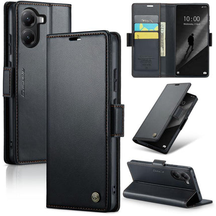 CaseMe 023 Butterfly Buckle Litchi Texture RFID Anti-theft Leather Phone Case, For Redmi Note 14 4G 164.84mm, For Xiaomi Poco X7 Pro, For Redmi Note 14 Pro 4G, For Redmi Note 14 4G 163.25mm